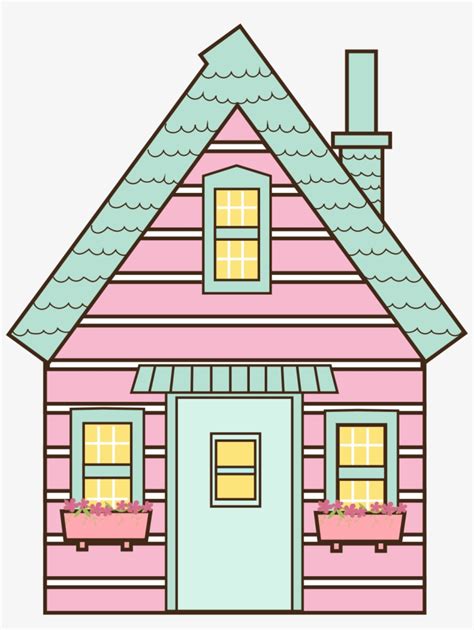 Big Image - Pink Cute Cartoon House PNG Image | Transparent PNG Free ...