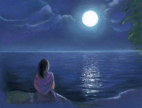 Moon Reflection Painting at PaintingValley.com | Explore collection of ...