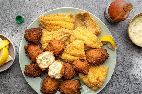 Deep-Fried Catfish Fillets With Hush Puppies Recipe