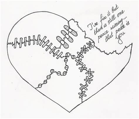 Broken Heart Coloring Pages - KymaniilMccarty