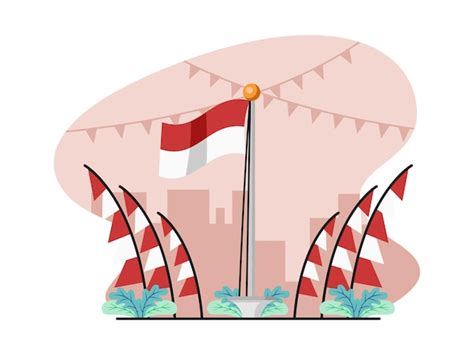 Premium Vector | Illustration flat design of indonesian flag ceremony ...