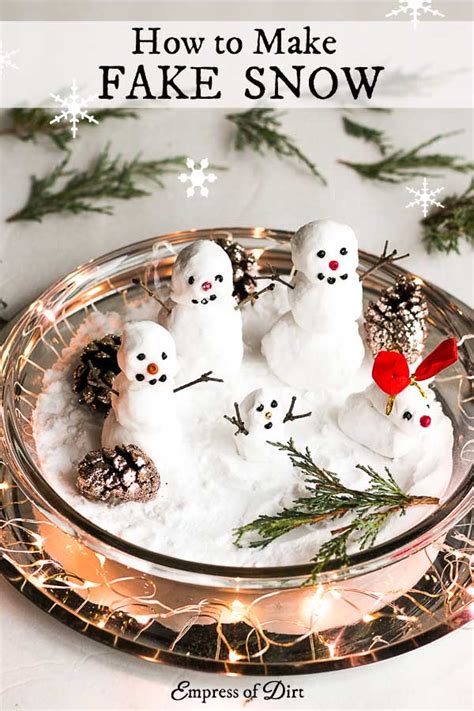 How to Make Fake Snow and DIY Mini Snowmen - Empress of Dirt