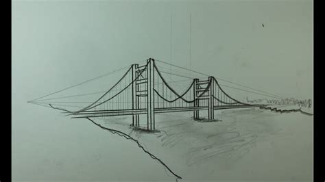 One Point Perspective Bridge Drawing