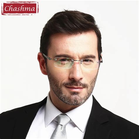 Chashma Brand Eyewear Men Glasses Optical Frame Rimless Light Pure ...