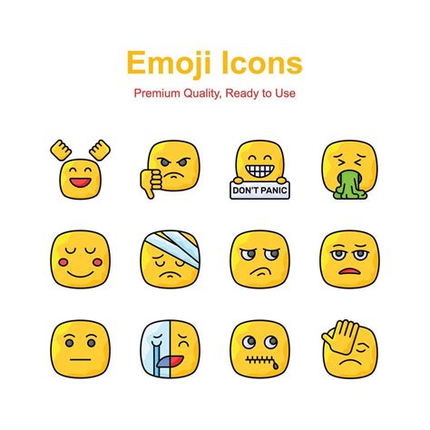 Cute emoji expressions, emoticons icons set 44265651 Vector Art at Vecteezy