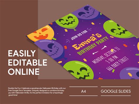 Halloween Birthday Flyer Free Google Docs Template by Free Google Docs Templates - gdoc.io on ...