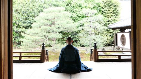 Seated meditation, Japanese-style garden, enjoying tea with a Zen ...