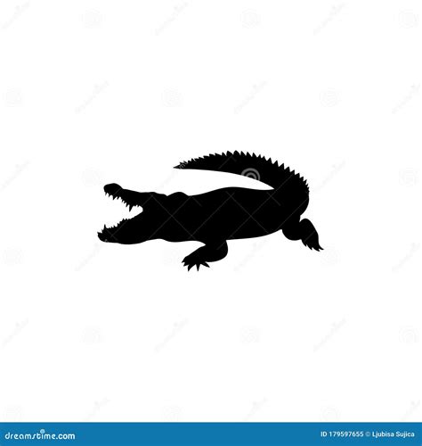 Crocodile Icon Symbol Isolated on White Background Stock Vector - Illustration of head, design ...