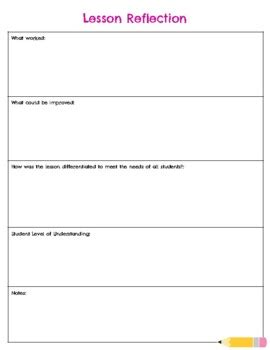 Lesson Plan & Reflection Template by Dana Morrison | TpT