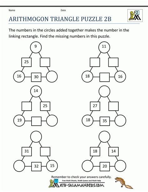 Math Puzzles 2Nd Grade - Printable Geometry Puzzles High School | Printable Crossword Puzzles