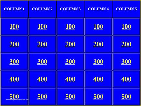 Free Jeopardy Template Of Blank Jeopardy Powerpoint Game Template | Heritagechristiancollege