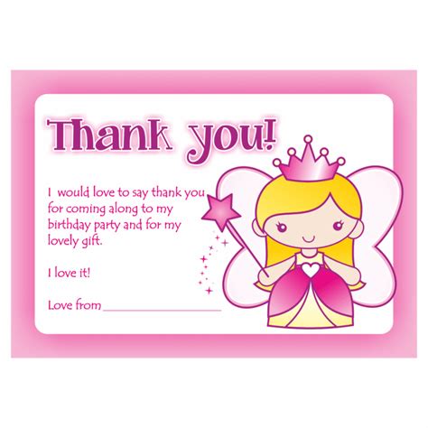 Girls Thank-you Party Cards | Birthday Cards