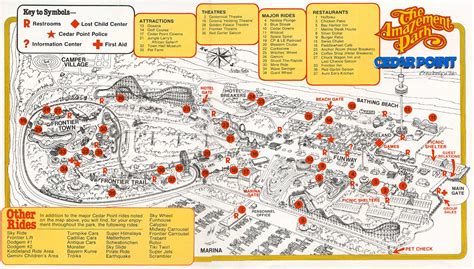 Theme Park Brochures Cedar Point Map 1980 - Theme Park Brochures