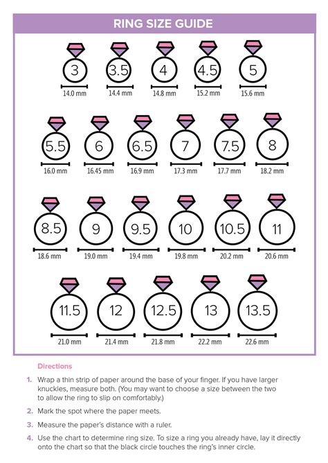 Cm To Ring Size Chart