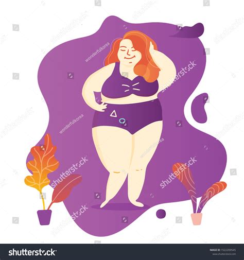 Body Positive Self Esteem Selfconfidence Concept Stock Vector (Royalty ...