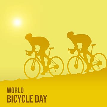 Cycling In The Evening Sunset Rider Background For World Bicycle Day ...