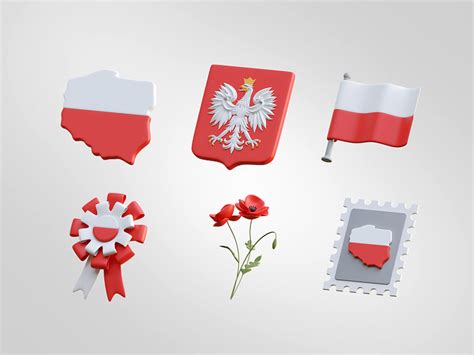 Poland 3D symbols/icons by Ann on Dribbble