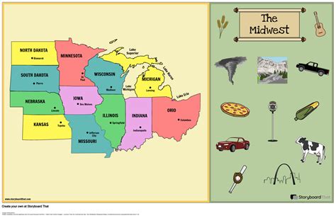 Midwest Region Map Activity | Label Capitals & Imagery