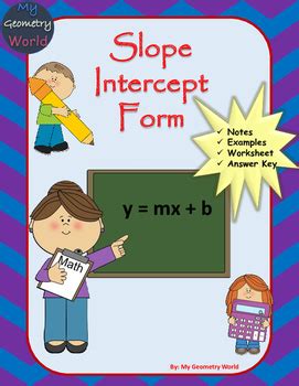 Algebra 1 Worksheet: Slope Intercept Form by My Math Universe | TpT