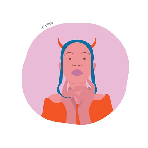 Portrait illustration of Taurus sign 1958025 Vector Art at Vecteezy