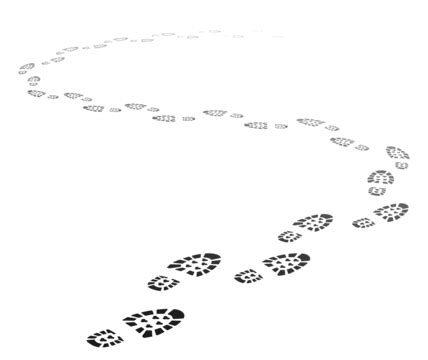 Footsteps Black And White Clipart Images For Free Download - Pngtree