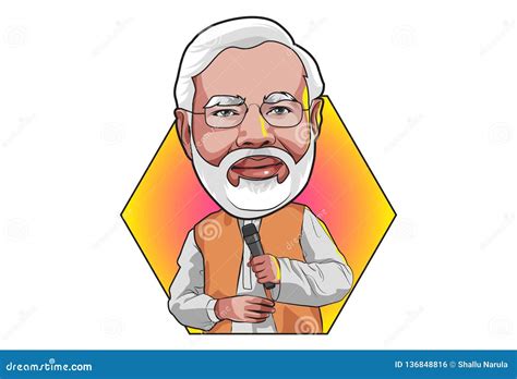 Cartoon Illustration of Narendra Modi Editorial Photo - Illustration of glasses, democracy ...