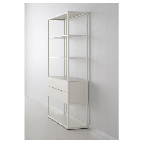 FJÄLKINGE Shelf unit with drawers, white, 46 1/2x13 3/4x76". Shop today! - IKEA