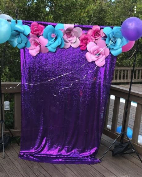 Purple Photography Sequin Fabric Backdrop for Party Prom | Fiesta ...