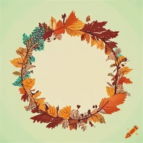 Simple autumn wreath outline