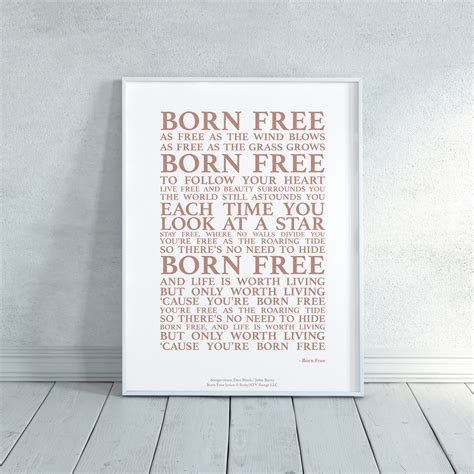 Born Free Song Lyrics Print Official Licensed Print Poster - Etsy