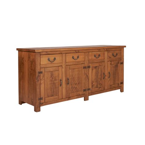 Rustic Plank 4 Door, 4 Drawer Sideboard | Pine and Oak