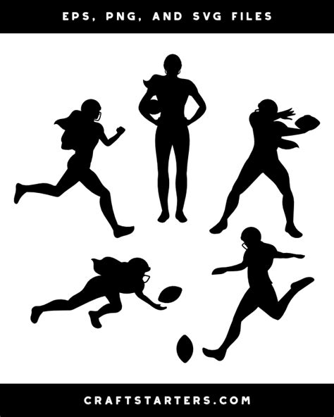 Female Football Player Silhouette Clip Art