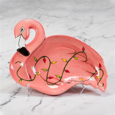 Ready to paint ceramic bisque Frieda Flamingo Dish