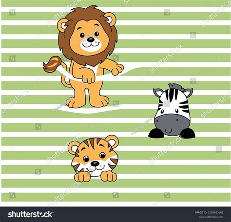 cute jungle friends, cute lion, cute tiger, cute - Royalty Free Stock Vector 2193632661 - Avopix.com