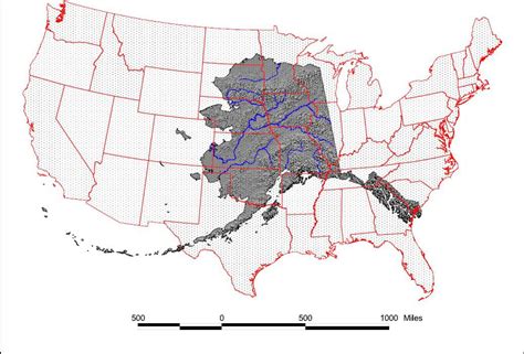 Alaska Superimposed on the Lower 48-Stretches as far as coast to coast : r/MapPorn