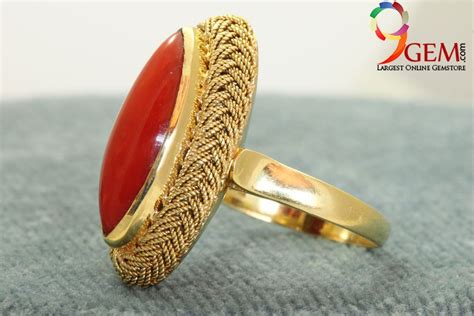 Gold Coral Gemstone Ring - gemstone information