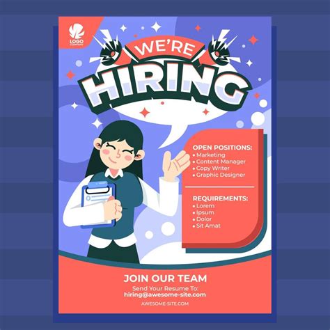 We Are Hiring Join Our Team Poster 17219781 Vector Art at Vecteezy