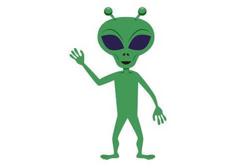 Cartoon green alien. Vector illustration of aliens isolated on a white ...