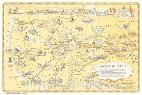 Historic Map : Mormon Trail Opened and Charted AS A Wagon Road In 1846-47, From Nauvoo, Illinois ...