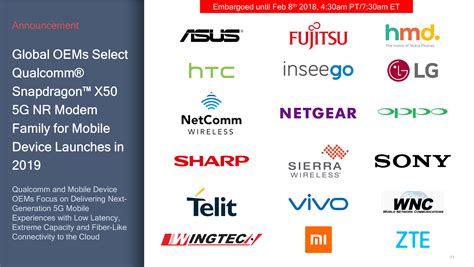 Qualcomm Affirms Dozens of Carrier & Manufacturer Partnerships For 5G ...