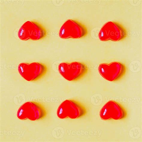 Valentines day background with heart shape candy 11828279 Stock Photo ...