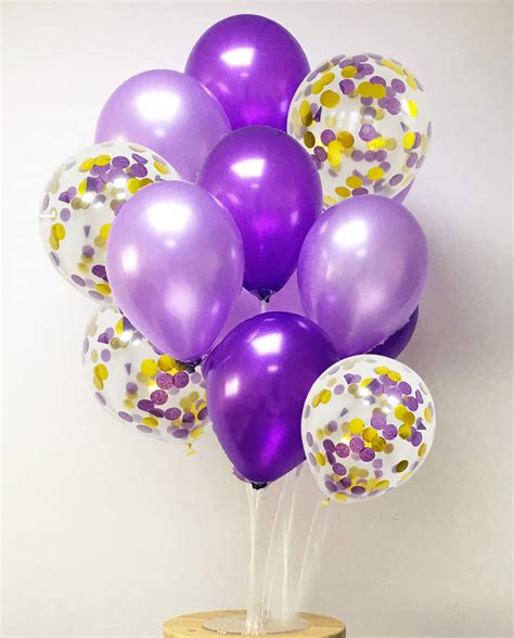 Purple Gold Birthday Decorations for Her Happy Birthday Banner Purple Gold Confetti Balloons ...