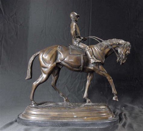 French Bronze Casting Horse Jockey Mene Sculpture Horses