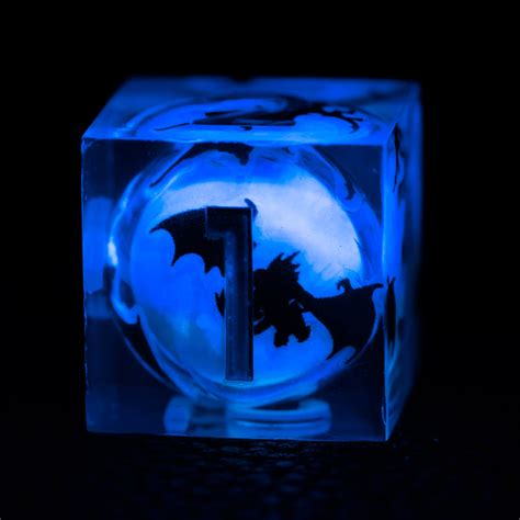 URWizards D&D Glow in the Dark Liquid Core Resin Engraved Dice Set ...