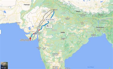 Somnath Temple Route Map with Distance from Major Cities