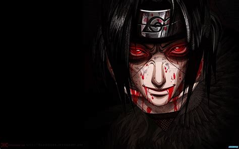 HD wallpaper: Uchiha Itachi, Naruto Shippuuden, red eyes, blood, portrait, fear | Wallpaper Flare