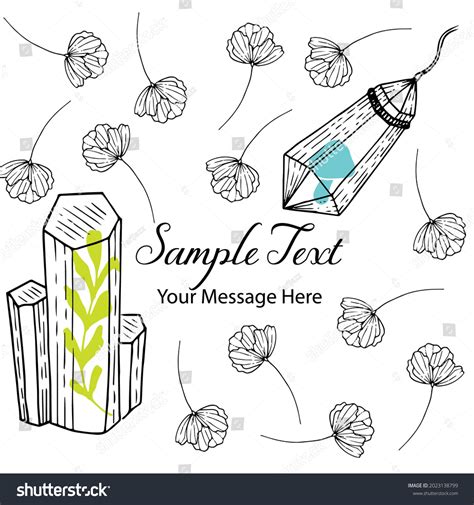 Healing Crystals Vector Card Background Stock Vector (Royalty Free ...