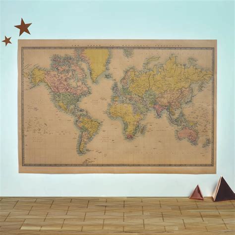 world map vintage style poster by oakdene designs | notonthehighstreet.com