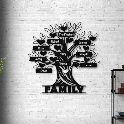 Family Tree Metal Wall Art - Etsy