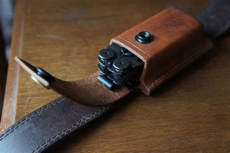 Custom Leatherman Sheath and Redwing Back Saver | Leather holster ...